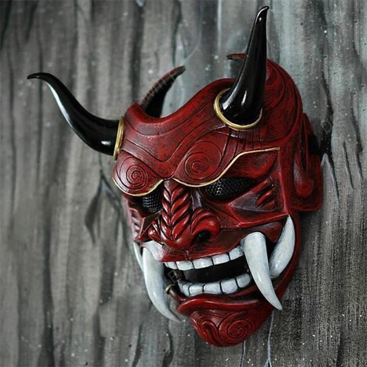 Halloween Red Latex Mask with Fangs