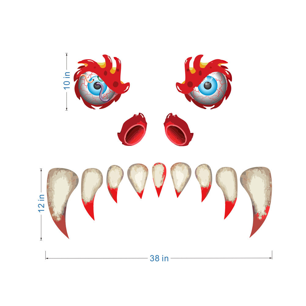 Halloween Horror Door Sticker – PVC Mural Decor
