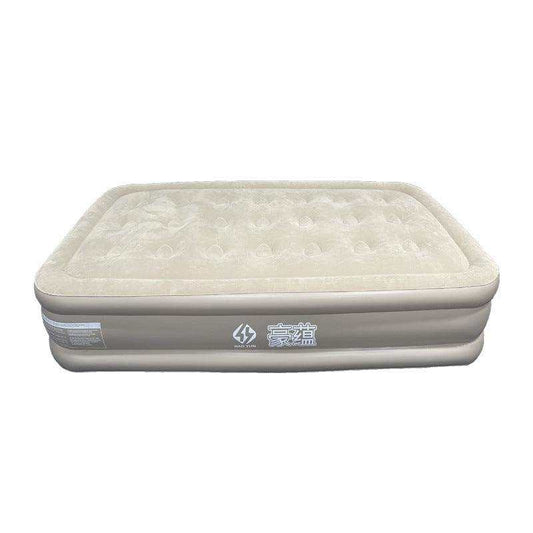 Thickened Flocking Bed, automatic inflatable, beige, various sizes, durable, 300KG load capacity.