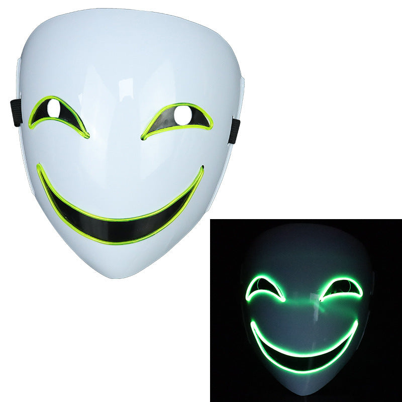 Glowing Black Halloween Mask – Multicolor