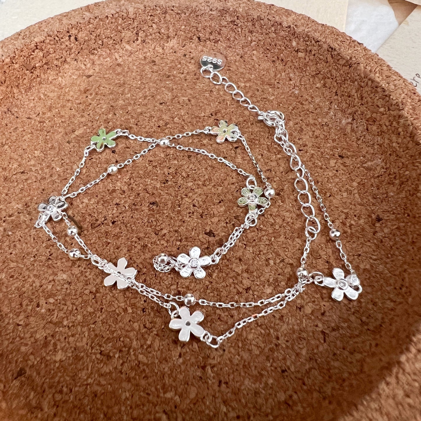 S925 Sterling Silver Small Flower Necklace for Women