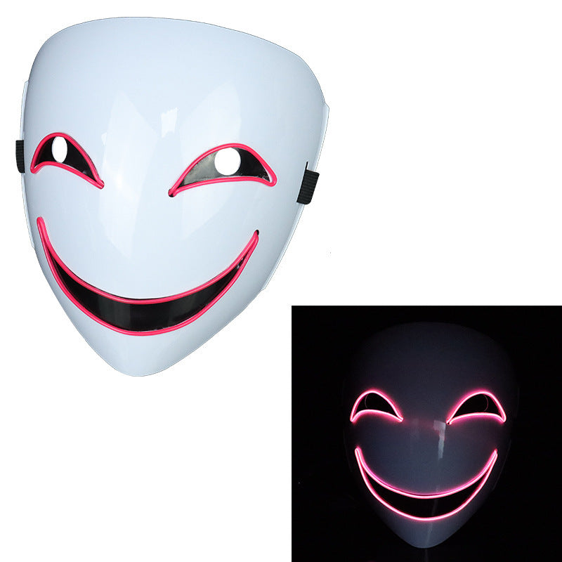 Glowing Black Halloween Mask – Multicolor
