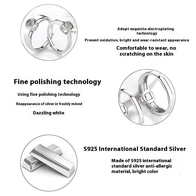 S925 Silver Couple Ring Couple Rings