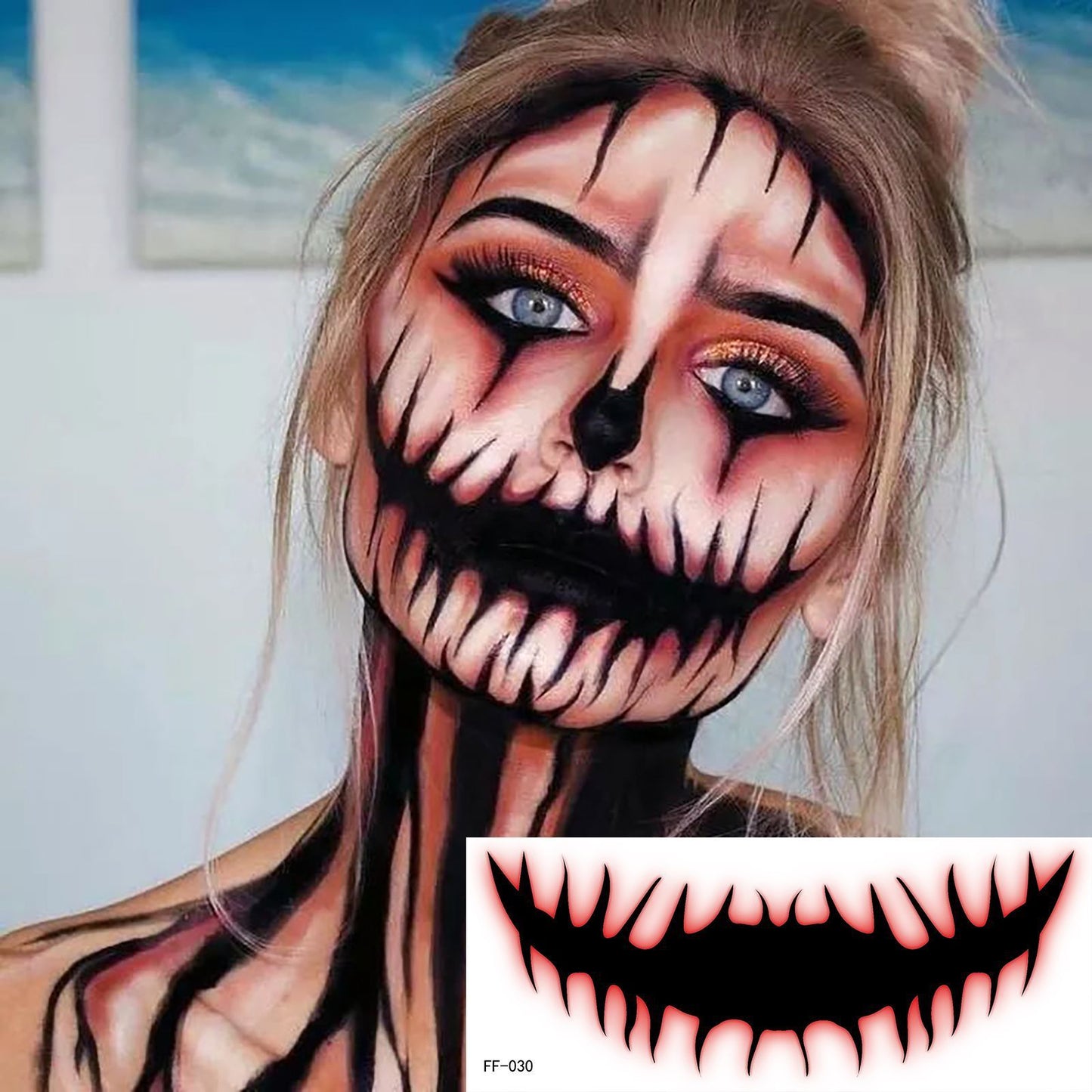 Halloween Mouth Tattoo Stickers – Fun & Easy