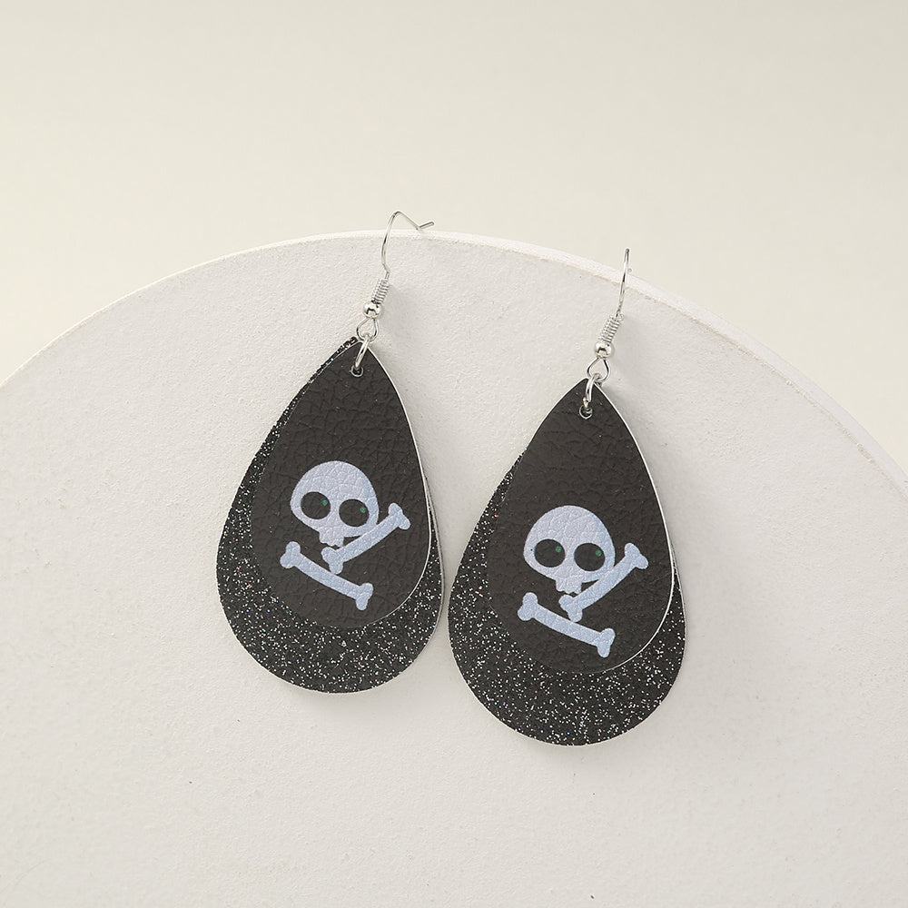 Geometric Leather Halloween Earrings for Women