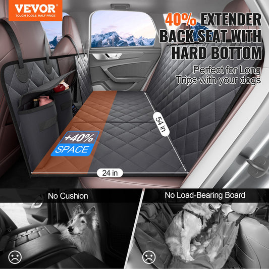 Dog Back Seat Extender – Hard Bottom Car Hammock with Storage