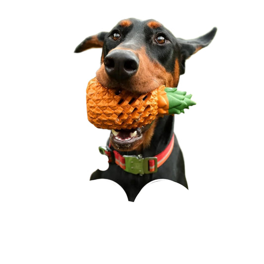 Indestructible Pineapple Dog Chew Toy – Durable Natural Rubber
