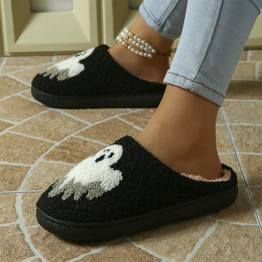 Halloween Ghost Cotton Slippers – Warm & Non-Slip