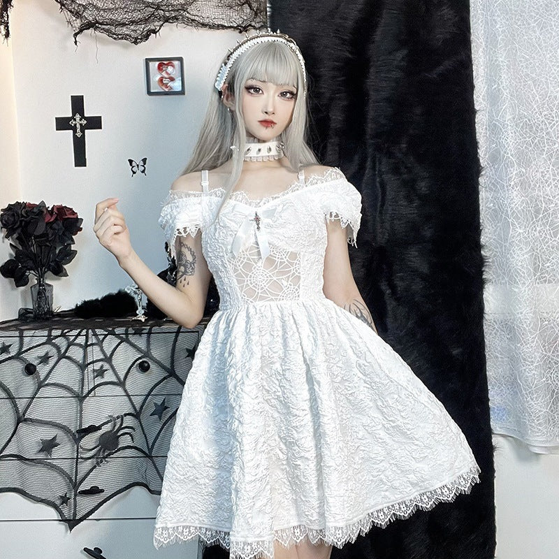 Dark Gothic Halloween Dress – Short Cosplay Outfit