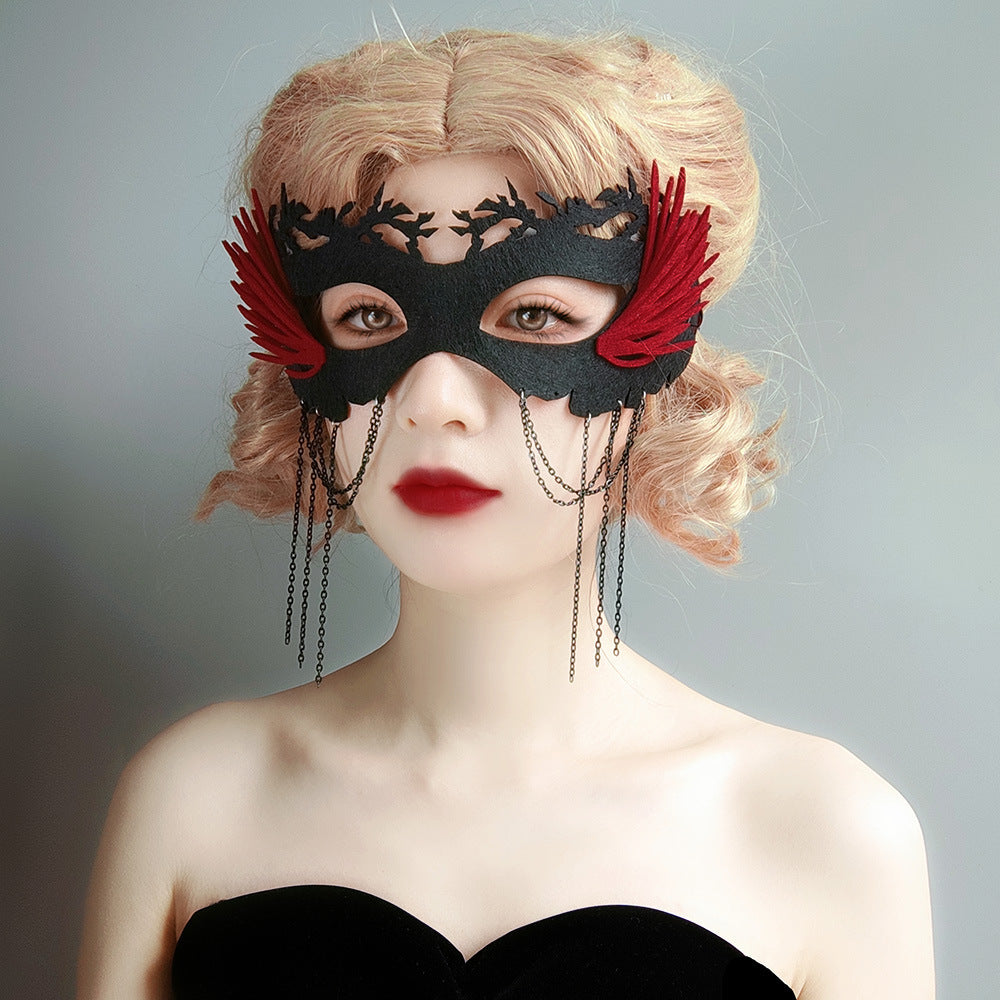 Elegant Black Half-Face Halloween Masquerade Mask