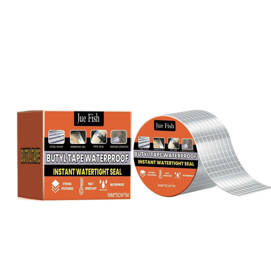Butyl tape with waterproof seal, aluminum foil, 8.9x5cm size.