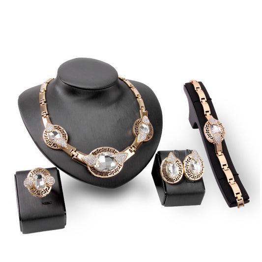 Wedding Jewelry Set – Gold-Plated Bridal Style(4-Piece )