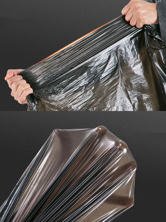 Disposable Large Plastic Garbage Bags — 50pcs Solid Black