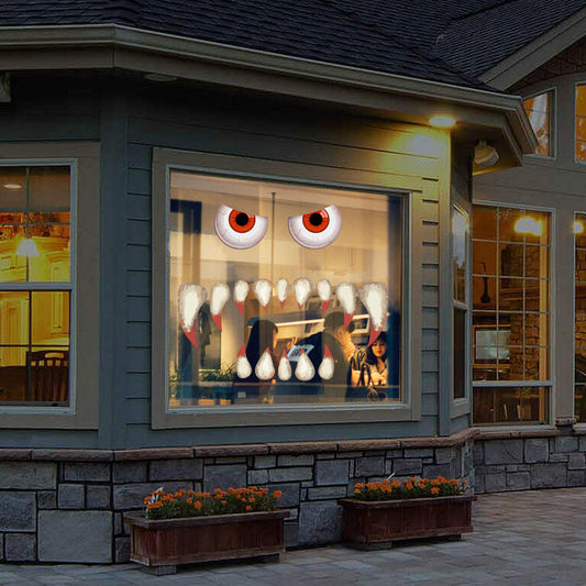 Halloween Horror Door Sticker – PVC Mural Decor