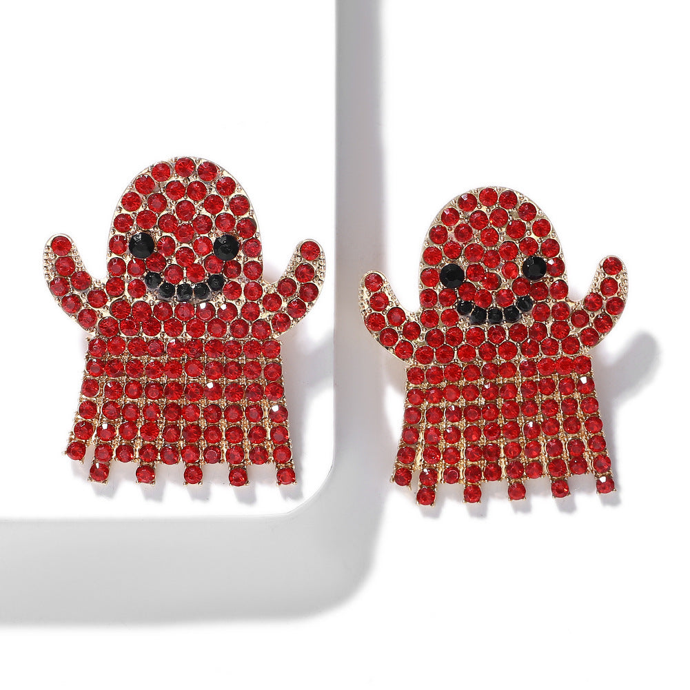 Rhinestone Geometric Halloween Earrings
