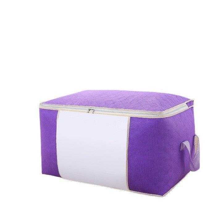 Thickened purple non-woven luggage packing bag for storage.