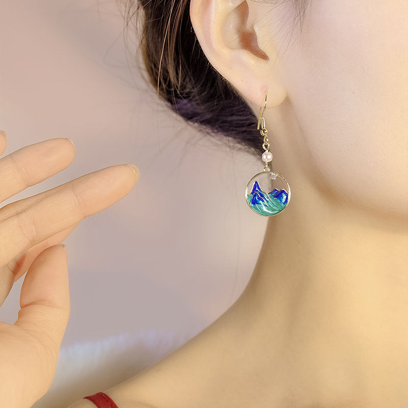 National Style Unique Earrings New Chinese Cheongsam Horse-face Skirt Earrings