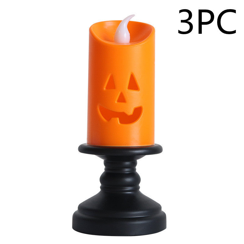 Halloween LED Pumpkin Candle – Tabletop Decor