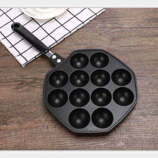 Fish Balls Quail Eggs Grill Pan with 12 Round Holes for Takoyaki