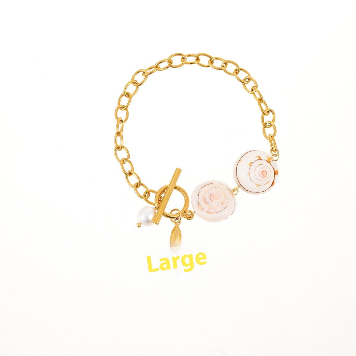 Ocean Style Natural Shell Starfish Necklace Women's Stainless Steel Gold Plated