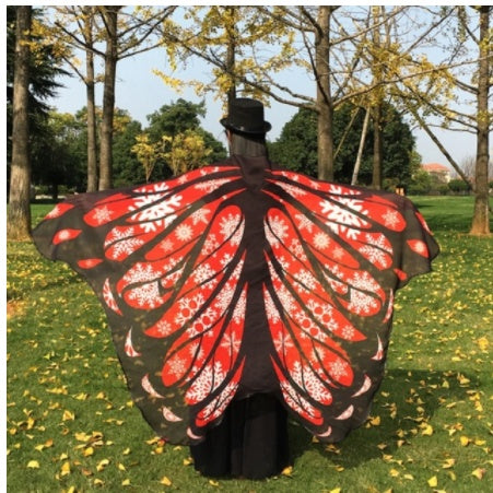 Halloween Peacock Feather Chiffon Cape
