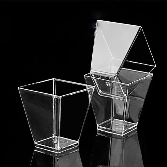 Disposable Plastic Dessert Cups – Clear, 25/50/100pcs for Portion Control