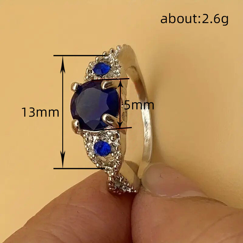 Simple Colored Gems Geometric Advanced Color Matching Ring