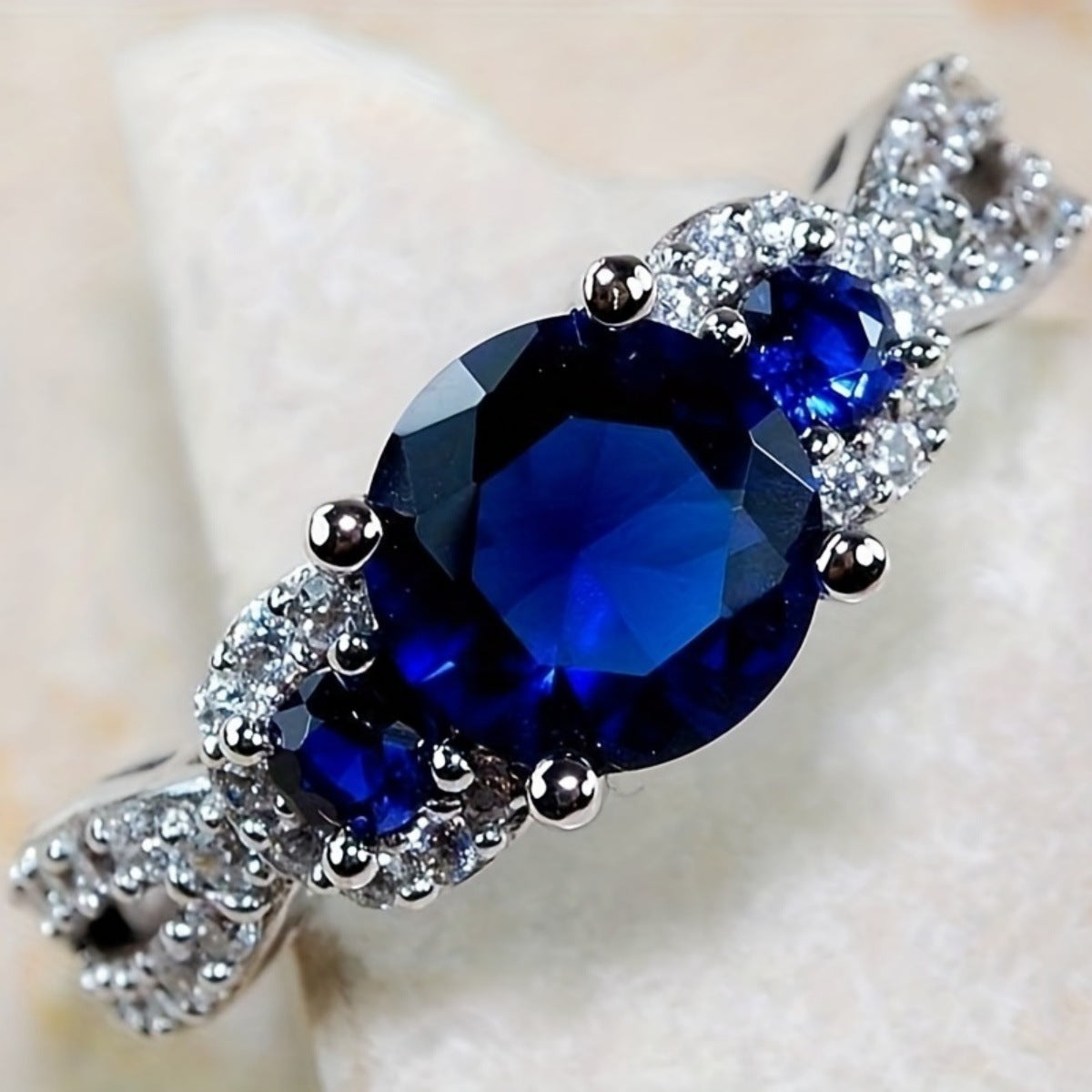 Simple Colored Gems Geometric Advanced Color Matching Ring