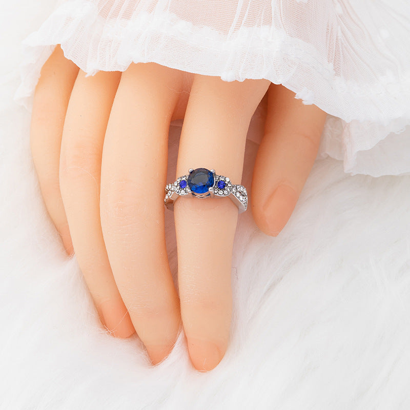Simple Colored Gems Geometric Advanced Color Matching Ring