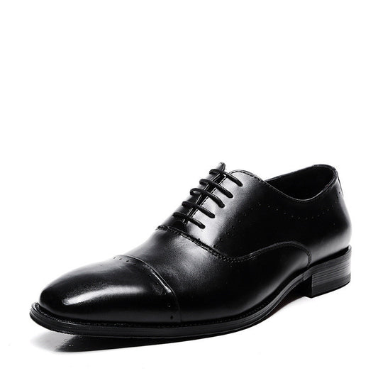 Men’s Leather Business Casual Shoes – Round Toe