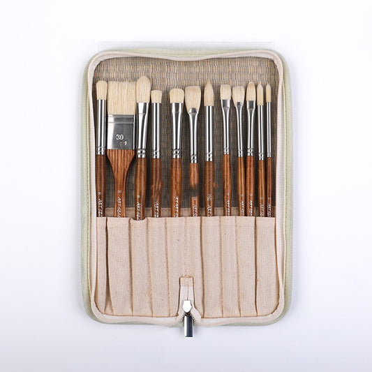 Professional Watercolor, Oil & Acrylic Brush Set(12-Piece)