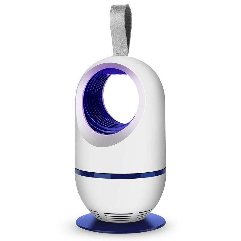 Indoor household photocatalyst mosquito killer lamp in white with modern design and blue lighting.