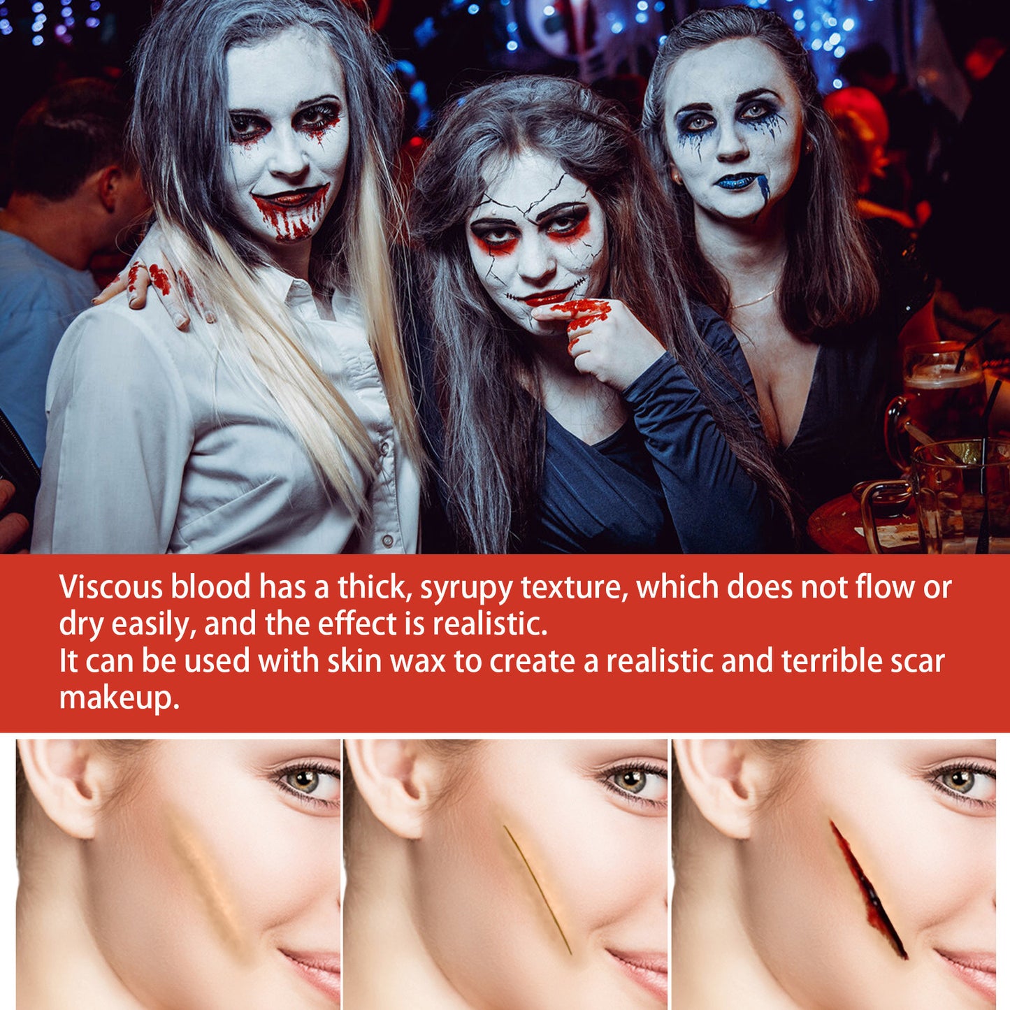 Halloween Fake Blood Makeup Set – Realistic Effects