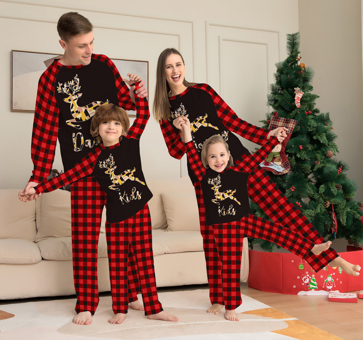 Deer Print Halloween Family Pajama Set