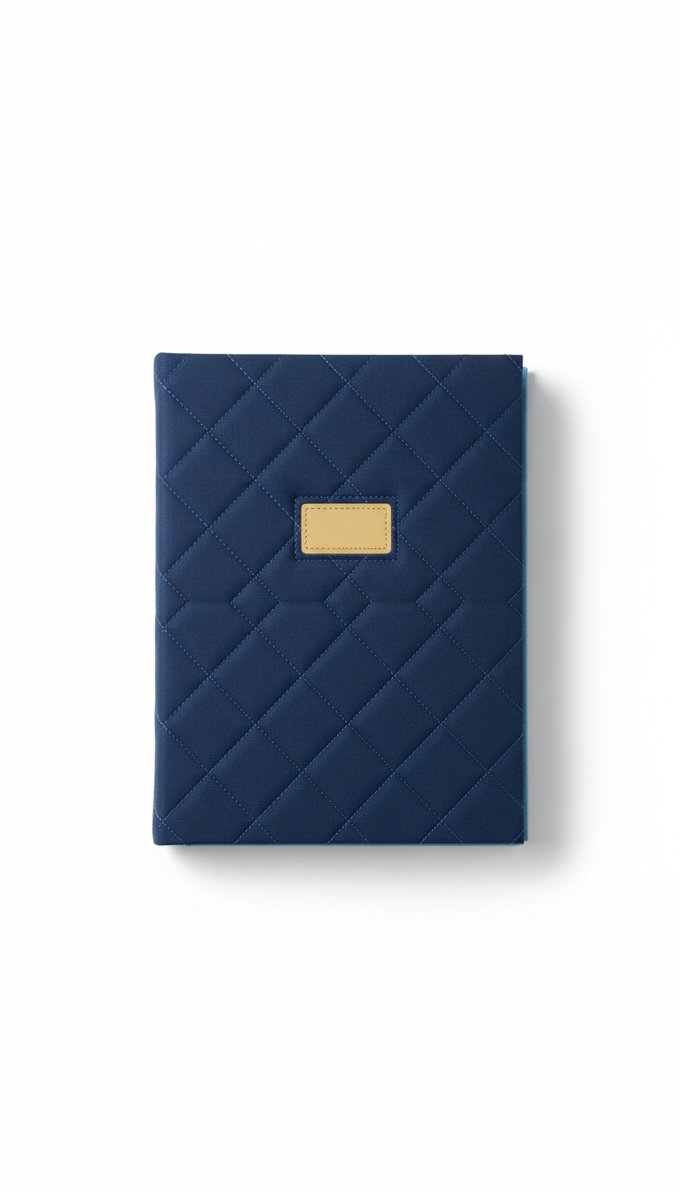 Golden Accent Grid-Stitched Journal