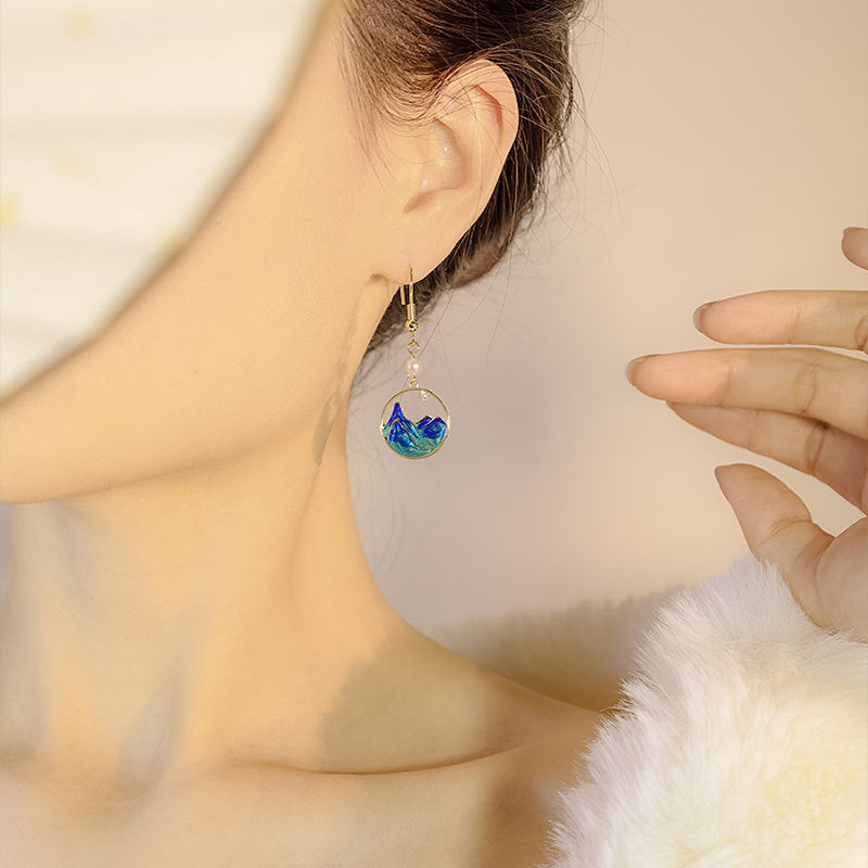 National Style Unique Earrings New Chinese Cheongsam Horse-face Skirt Earrings