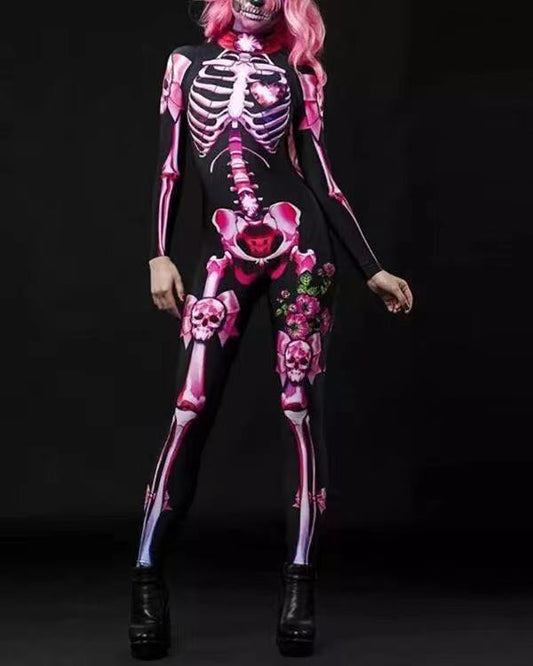 Halloween Skeleton Print Jumpsuit for Kids