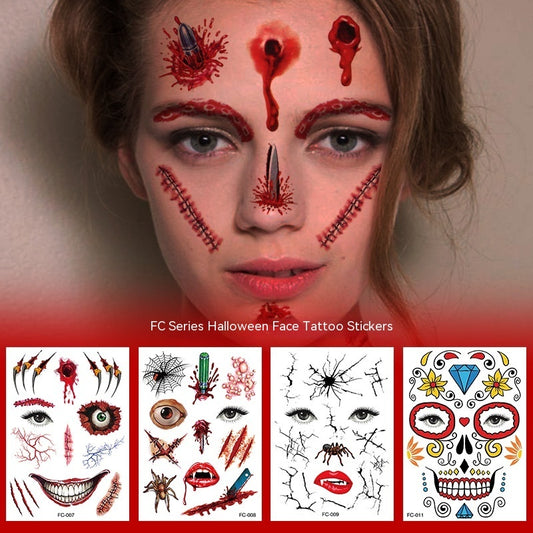 Halloween Funny Makeup Tattoo Sticker – 14.5×21cm