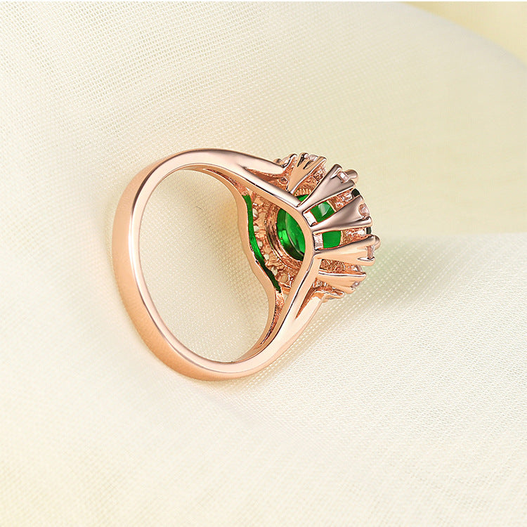 Classic Zircon Emerald Ring For Women