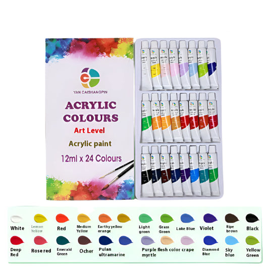 Waterproof Acrylic Paint Set for Beginners – 12–53 Colors