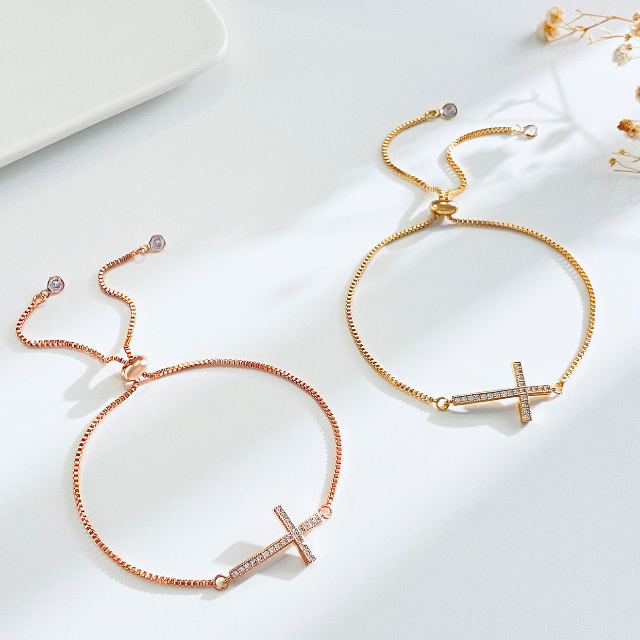 Women's Diamond Pull-out Cross Bracelet
