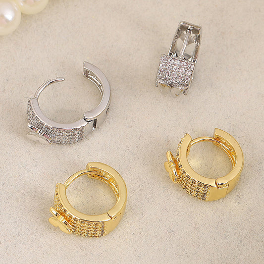 European And American Ins Style Full Diamond Butterfly Ear Clip