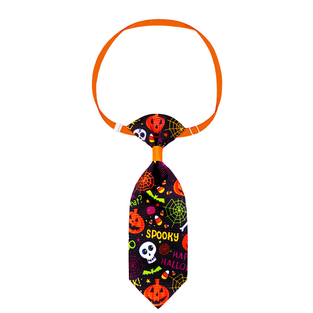 Pet Halloween Skull Tie – Adjustable Costume Accessory