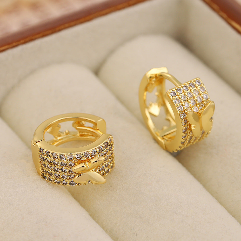 European And American Ins Style Full Diamond Butterfly Ear Clip