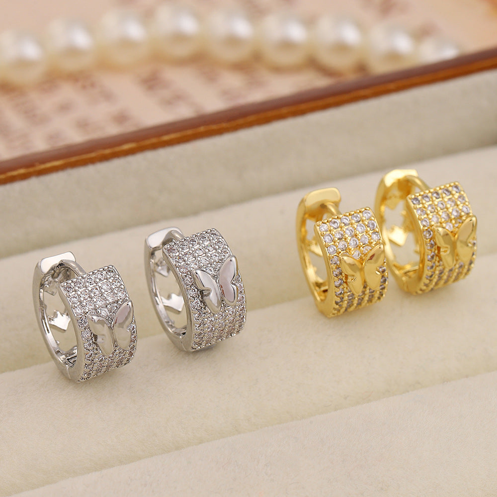European And American Ins Style Full Diamond Butterfly Ear Clip