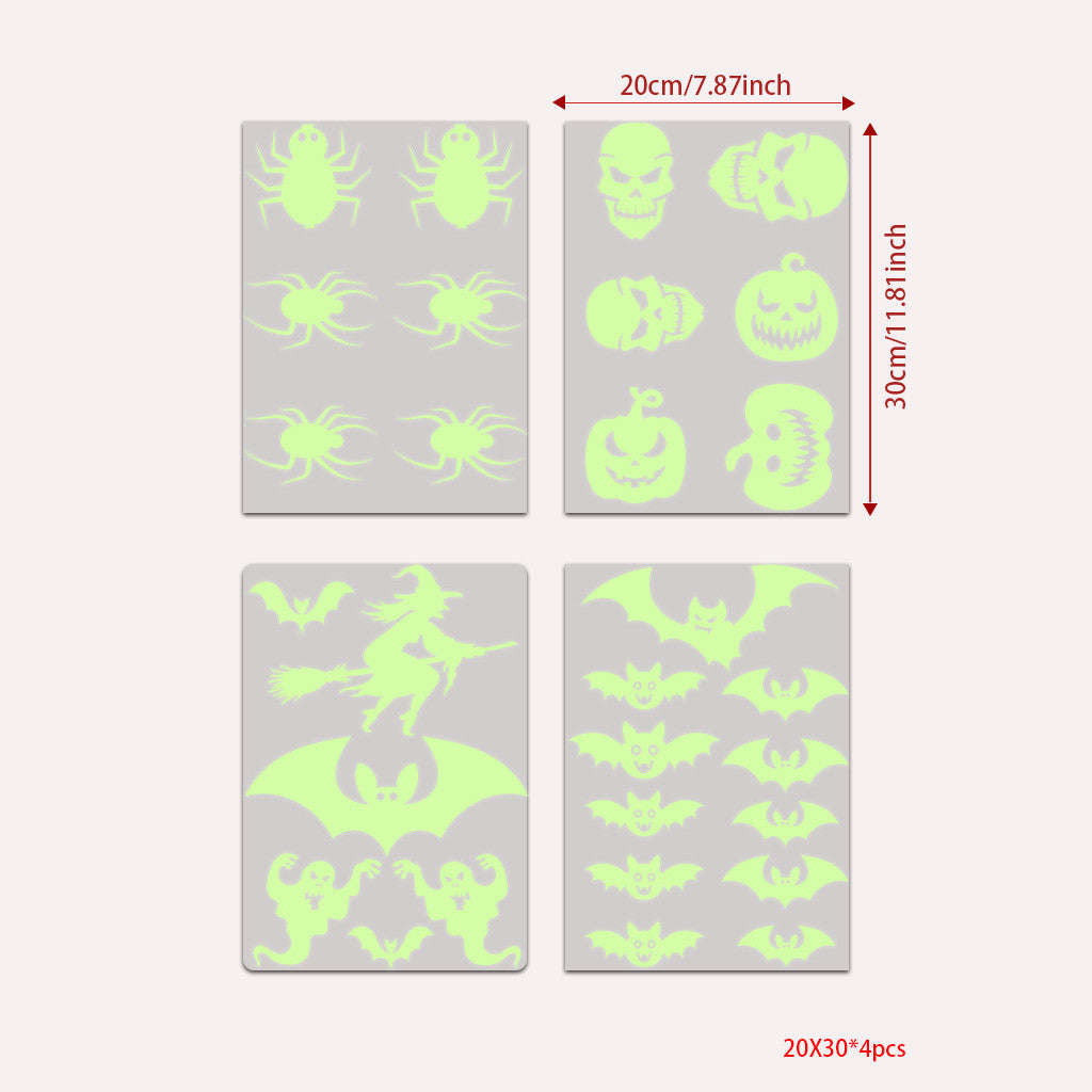 Halloween Green Fluorescent Wall Stickers – 4 Pack