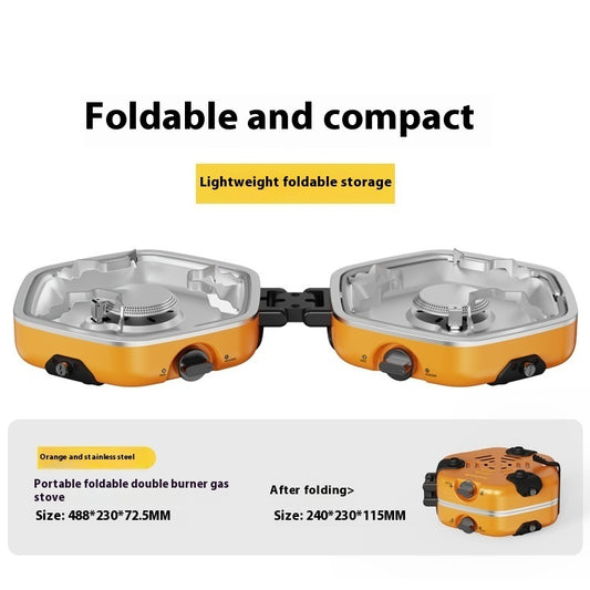 Outdoor Portable Double-Head Gas Camping Stove