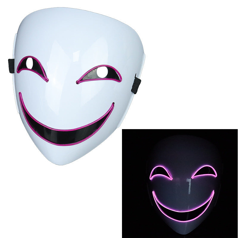 Glowing Black Halloween Mask – Multicolor