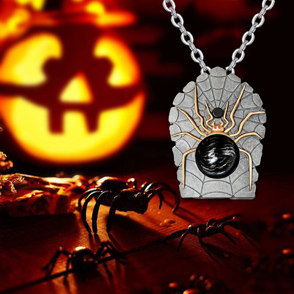 Gothic Halloween Spider Necklace Women's Punk Style