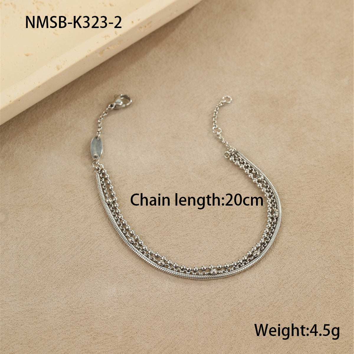 Multi-layer Stainless Steel Twin Inlaid Zircon Bracelet